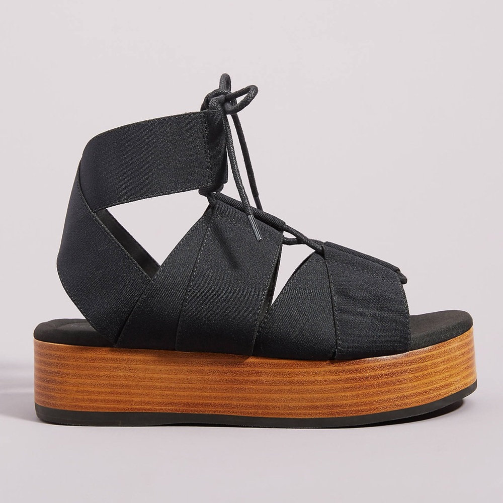 Kelsi Dagger Brooklyn black Decatur platform sandals 6